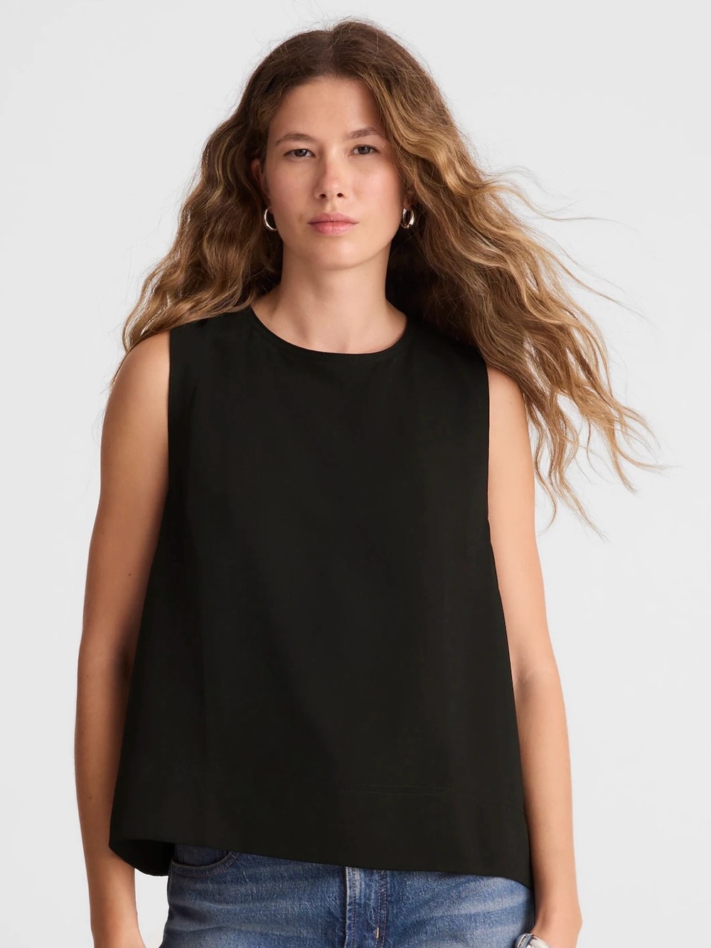 Madewell Black Sleeveless Boxy Tank Top